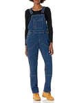 Dickies Women's Denim Double Front Bib Overalls, Dark Stone Wash, XS