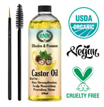 100% Pure Organic Castor Oil for Eyelashes ❤️ Eyebrows Hair Growth Body Care 🔥✅