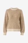 Selected FEMME - Tröja slfLilo LS Knit O-neck - Beige