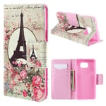 Entreprise Housse Étui Samsung Galaxy Note 5/Sm-n920 Clapet Tour Eiffel & Fleurs