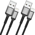 ULIFTUS iPhone Charger Cable[2M, 2Pack], Long Mfi Certified Lightning Cable Fast Charging USB A to Lightning Lead Cord Compatible with Apple iPhone14 13 12 11 Pro Max Xs Xr X 8 7 6 Plus SE (Black)