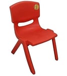 A406 Children Strong Stackable Kids Plastic Chairs Picnic Party Garden Nursery Club Indoor Outdoor (Red, 1)