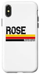 Coque pour iPhone X/XS Rose Prénom Personnalisé Mignon Idée Vintage Femme Rose