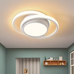 Plafonnier LED,Moderne Lampe de plafond 32W 2500lm,Rond Luminaire Plafonnier, pour Couloir Coucher Salle de Bains Cuisine Salon maison,porche extérieur,Blanc chaud 3000K,27X20X6cm,Blanc