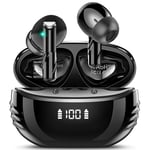 Conyat Wireless Earbuds, Stereo Sound Bluetooth 5.4 Headphones in Ear With 4 ENC Noise Cancelling Mic, 48H Playtime Bluetooth Earbuds, LED Display Wireless Earphones IP7 Waterproof, USB-C, Black