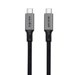 NÖRDIC 50 cm USB4 USB-C til C nylonflettet kabel PD3.1 240W 40G 8K60Hz 4K144Hz grå