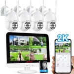 Kit Caméra de Surveillance13' nvr 4 Caméras 360° VidéoSurveillance Audio Bidirectionnel Suivi automatique Disque dur 1To - Anran