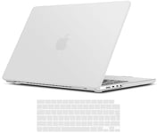 TECOOL Coque Compatible avec MacBook Pro 14 Pouces M4 M3 M2 M1 Pro/Max 2021-2024 (A3112 A3401 A3185 A2918 A2992 A2779 A2442), Coque Rigide en Plastique Fine et Protection Clavier (UE), Translucide