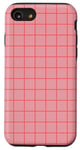 Coque pour iPhone SE (2020) / 7 / 8 Carreaux rose et orange, pastel danois, esthétique, minimaliste