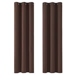 Deconovo Rideau Occultant Thermiques Anti Froid, Double Rideau Isolant Anti-Bruit, Économie d'Énergie, Idéal pour Chambre et Salon, 107x160 CM (Largeur x Hauteur), Chocolat, 2 Pièces