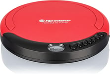 PCD-435NCD/RD Discman, Lecteur CD, CDA, CD-R, CD-RW, Portable avec Écouteurs Inclus, sans Fil, Écran LCD, Piles, Rouge