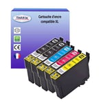 5 Cartouches Compatiblespour Epson XP412, XP415 remplace Epson T1811 T1812 T1813 T1814 (18XL) - T3AZUR