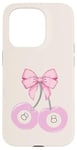 Coque pour iPhone 15 Pro Coquette 8 boules rose cerise