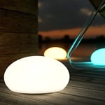 Shapelights® Indoor Outdoor USB Chargeable Solar Powered Colour Changing Mood Lights (Mini Pebble 24cm)