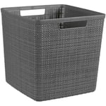 Curver - Boîte de rangement Cube 17l Jute recyclé anthracite