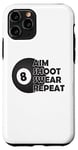 Coque pour iPhone 11 Pro Pool Aim Shoot Swear Repeat – Funny Pool Black 8 Ball