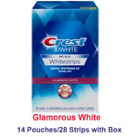 3D White Whitestrips Glamorous White Hampaiden valkaisusarja emali Turvallinen liukumattomat nauhat 14 päivää näkyvästi valkoisemmat hampaat 7/14 hoito