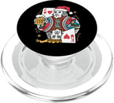 King Of Hearts With Beer Jeu de cartes vintage pour amateur de bière PopSockets PopGrip pour MagSafe