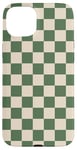 iPhone 15 Plus Green and Cream Classic Checkered Big Vintage Checkerboard Case