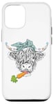 iPhone 12/12 Pro Cute Highland Cow Easter Spring Season Eggs Carrot Bandana Case