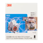 3m™ gjenbrukbar halvmaske, a2p3 r-filter, medium maske, 6223m