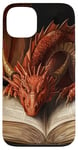 iPhone 13 Aesthetic Gothic Red Dragon Reading Book Painting Bookish Case