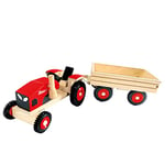 Bino World of Toys Tracteur en Bois Zetor, Jouet en Bois au Design Traditionnel pour Enfants à partir de 3 Ans, avec Pendentif en Bois et Gros pneus en Caoutchouc, pour Encourager Les capacités des