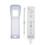 Hobbytech Télécommande Wiimote Plus (Motion Plus Intégré) Pour Nintendo Wii Et Wii U Blanche Avec Etui De Protection En Silicone