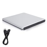 USB 3.0 Externe DVD CD¿RW Graveur Graveur Portable Mince pour Netbook pour MacBook Ordinateur Portable Argent