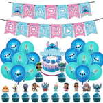 30 st Lilo & Stitch Födelsedag Dekorationer Banner Ballonger Tårta