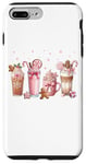 iPhone 7 Plus/8 Plus Ginger Man Cookies Christmas Coffee Latte Pink Xmas Season Case