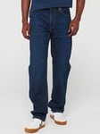 Levi's 505 Regular Straight Fit Jeans - Nail Loop Knot - Dark Blue, Dark Blue, Size 34, Inside Leg Short, Men