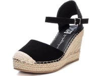 XTI Femme 142382 Sandale Cage Espadrille, Noir, 40 EU