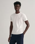 Gant Mens Slim Fit Short Sleeve Shield Logo T-Shirt - White - Size 2XL