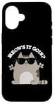 Coque pour iPhone 16 Jeu de mots amusant pour chats Meow's It Going