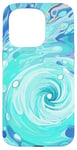 iPhone 15 Pro Swirl Blue Color Illustration Pattern Abstract Art Case