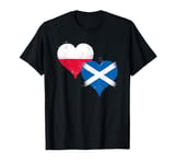 Poland Scotland Flags in Vintage Hearts A Polish Scottish T-Shirt