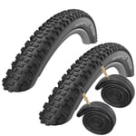 26" Bike Tyre Schwalbe Rapid Rob 26"x2.25 Guard & Presta Inner Tubes 2 Pack