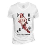 T-Shirt Homme Col V Franz Beckenbauer Vintage Footballeur Foot Star