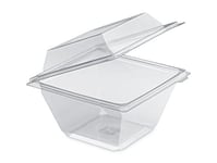 GUILLIN - FRESHIPACK FR750 CARTON DE 180 Boite 750cc De Forme Pyramidale A Couvercle Charniere Secable, Plastique, Transparent, 14,4 x 14,4 x 10 cm