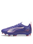 Puma Junior Ultra 5 Play Firm Ground Football Boots-White, Blue/Purple, Size 1