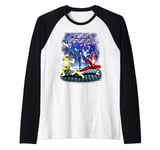 Power Rangers 90's Style Group Shot Manche Raglan