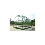 Serre en verre trempé 4 mm modèle 86 + Base - 4,7 m² - alu peint Vert