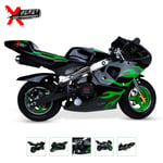 49cc Mini Pocket Motorcycle Bike GREEN Moto Racer Petrol Off Road Dirt Bike