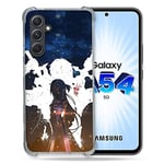 Cokitec Coque Renforcée en Verre Trempé pour Samsung Galaxy A54 5G Manga SAO Sword Art Online Blanc