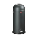 WESCO Kickmaster Maxi Poubelle de couleur graphite, tôle d'acier revêtue par pulvérisation, amortisseur intégré, volume de 40 litres, grande ouverture