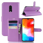 Oneplus 6T      Pu Wallet Case    [Purple]