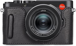 Étui pour Leica D-LUX 8 La caméra, Style Rétro - Demi-Housse de Protection en Cuir Véritable pour Leica D LUX 8/D-LUX8 La caméra - avec Ouverture en Bas et Poignée - Noir