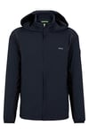 BOSS Mens J Axis Hooded Jacket in Water-Repellent Fabric with Logo Detail Blue