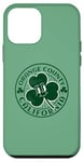 Coque pour iPhone 12 mini Orange County California Irish Shamrock CA Souvenir rétro